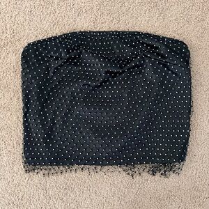 Elegant Black Beaded Women's Tube Top